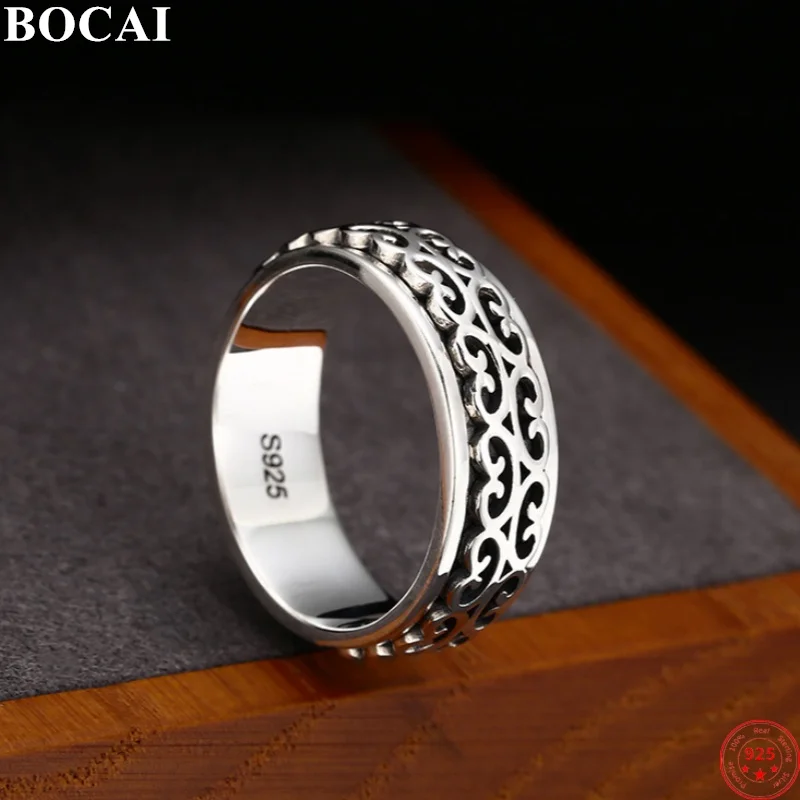 BOCAI S925 Sterling Silver Rings for Women Men Retro Enchase Eternal Rattan Rotatable Ring Fashion Punk Jewelry Wholesale
BOCAI S925 Sterling Silver Rings for Women Men Retro Enchase Eternal Rattan Rotatable Ring Fashion Punk Jewelry Wholesale