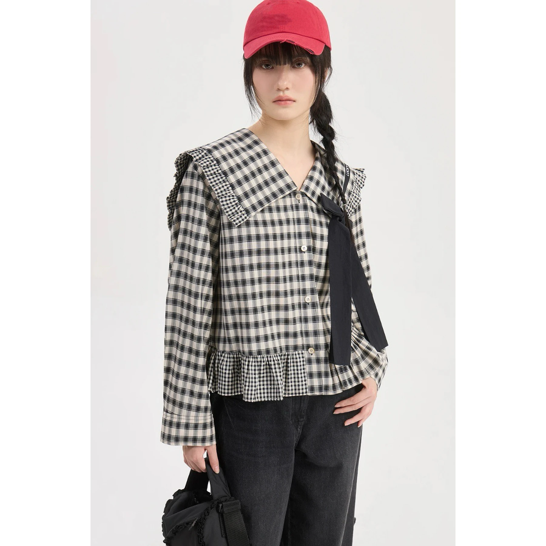 Sweet Checkered Shirt And Half Skirt Set Navy Collar Lemon Cheese High Quality Spring 2026 Casual Loose Long Sleeve Women's O...
Sweet Checkered Shirt And Half Skirt Set Navy Collar Lemon Cheese High Quality Spring 2026 Casual Loose Long Sleeve Women's O...