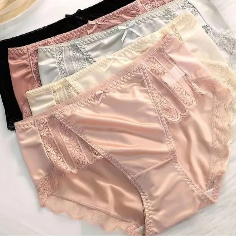 Ladies New Light Luxury Lace Underpants Traceless Breathable Ice Silk Thin Panties Mid High Waist Underwear Women Triangle Pants
Ladies New Light Luxury Lace Underpants Traceless Breathable Ice Silk Thin Panties Mid High Waist Underwear Women Triangle Pants