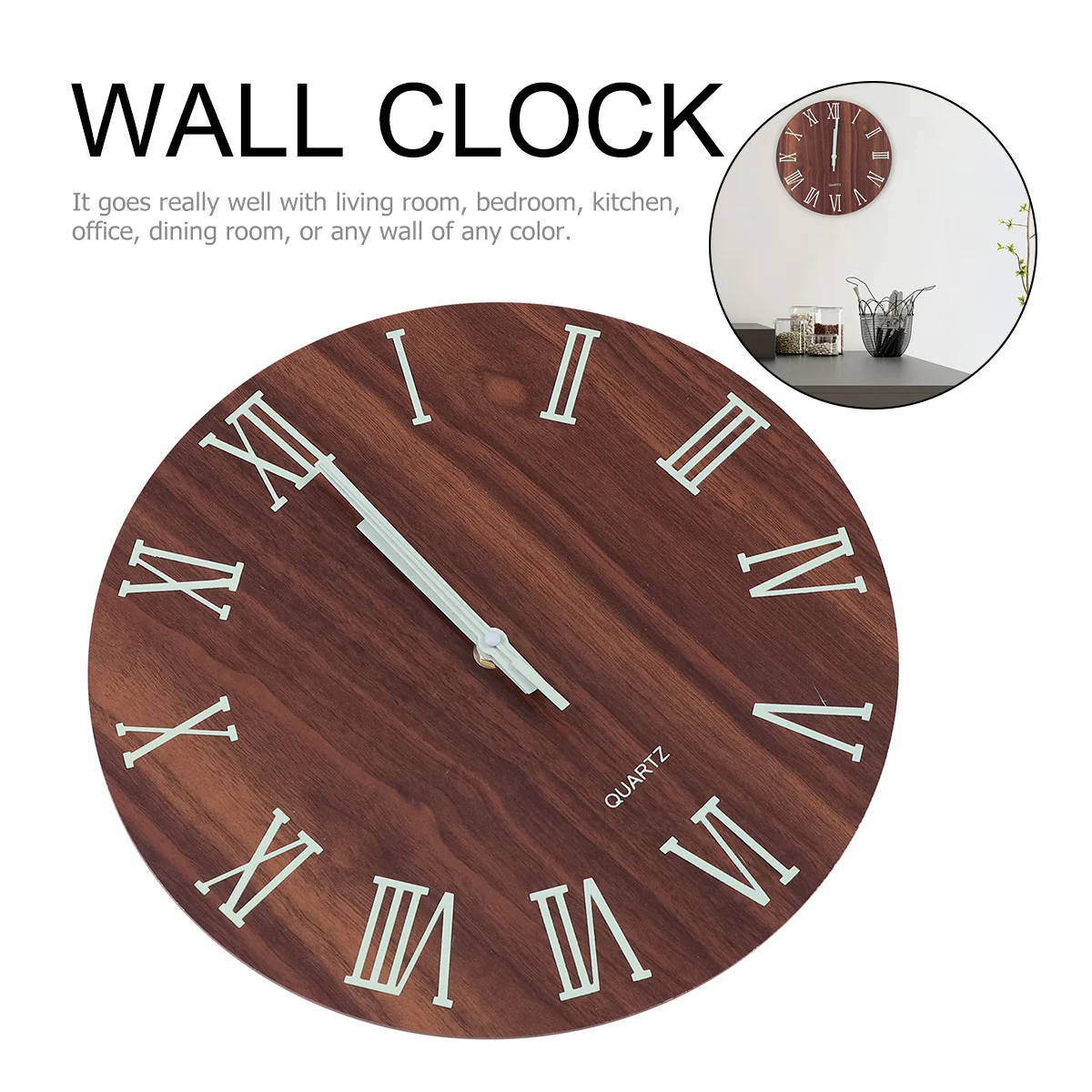 Wooden Luminous Wall Clock Imitation Wood Grain Roman Numerals Silent Non-Ticking Decorative Wall Clock Bedroom Living Room
Wooden Luminous Wall Clock Imitation Wood Grain Roman Numerals Silent Non-Ticking Decorative Wall Clock Bedroom Living Room