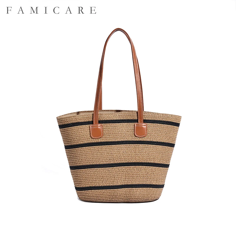 2026 New Summer Export Straw Woven Stripe Tote Bag High Quality Large Capacity Shoulder Beach Purse Vacation Photoshoot Handbag
2026 New Summer Export Straw Woven Stripe Tote Bag High Quality Large Capacity Shoulder Beach Purse Vacation Photoshoot Handbag