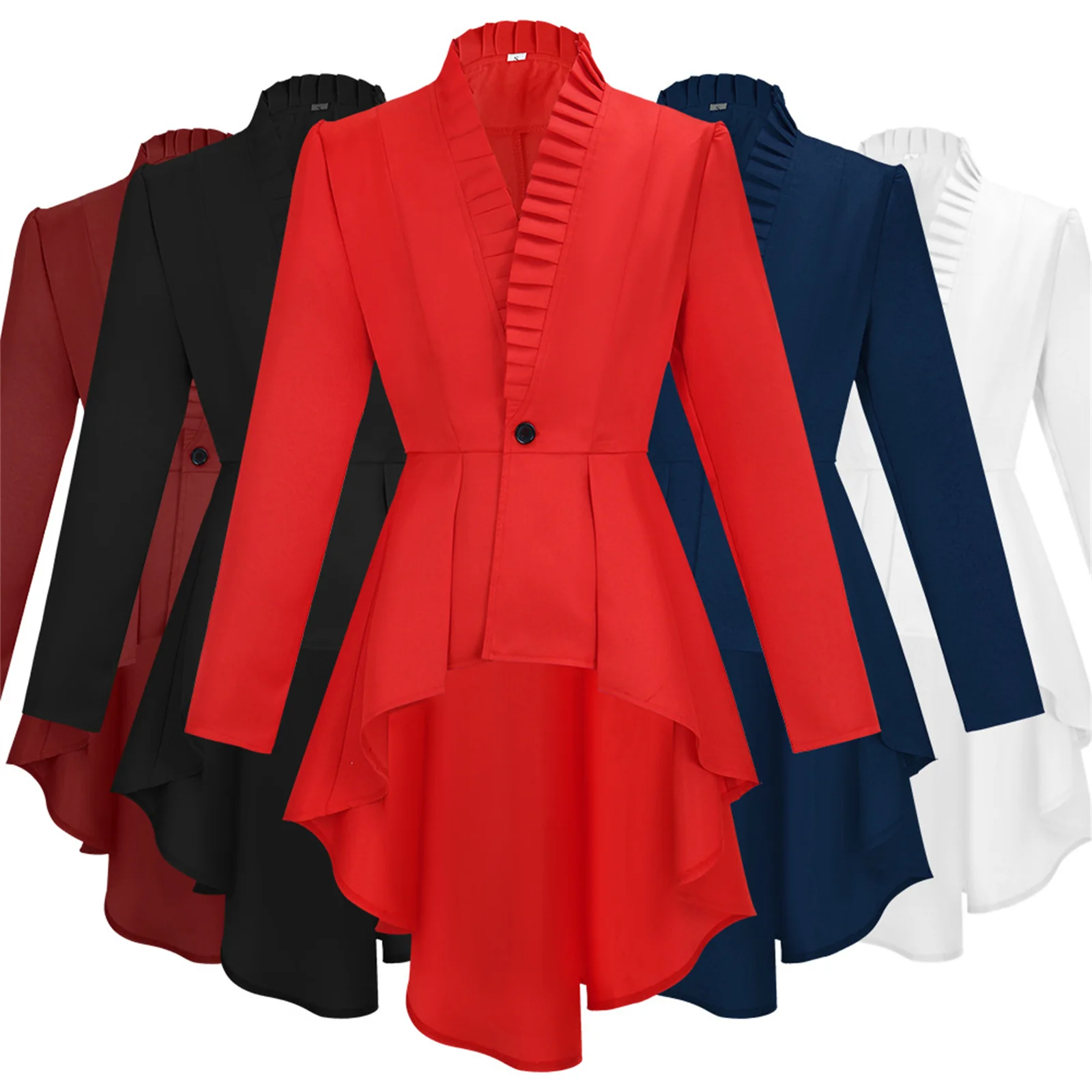 Medieval Cosplay Costume Women's Red Tailcoat Retro Gothic Jacket Dovetail Uniform Long Sleeved Button Victorian Coat Halloween
Medieval Cosplay Costume Women's Red Tailcoat Retro Gothic Jacket Dovetail Uniform Long Sleeved Button Victorian Coat Halloween