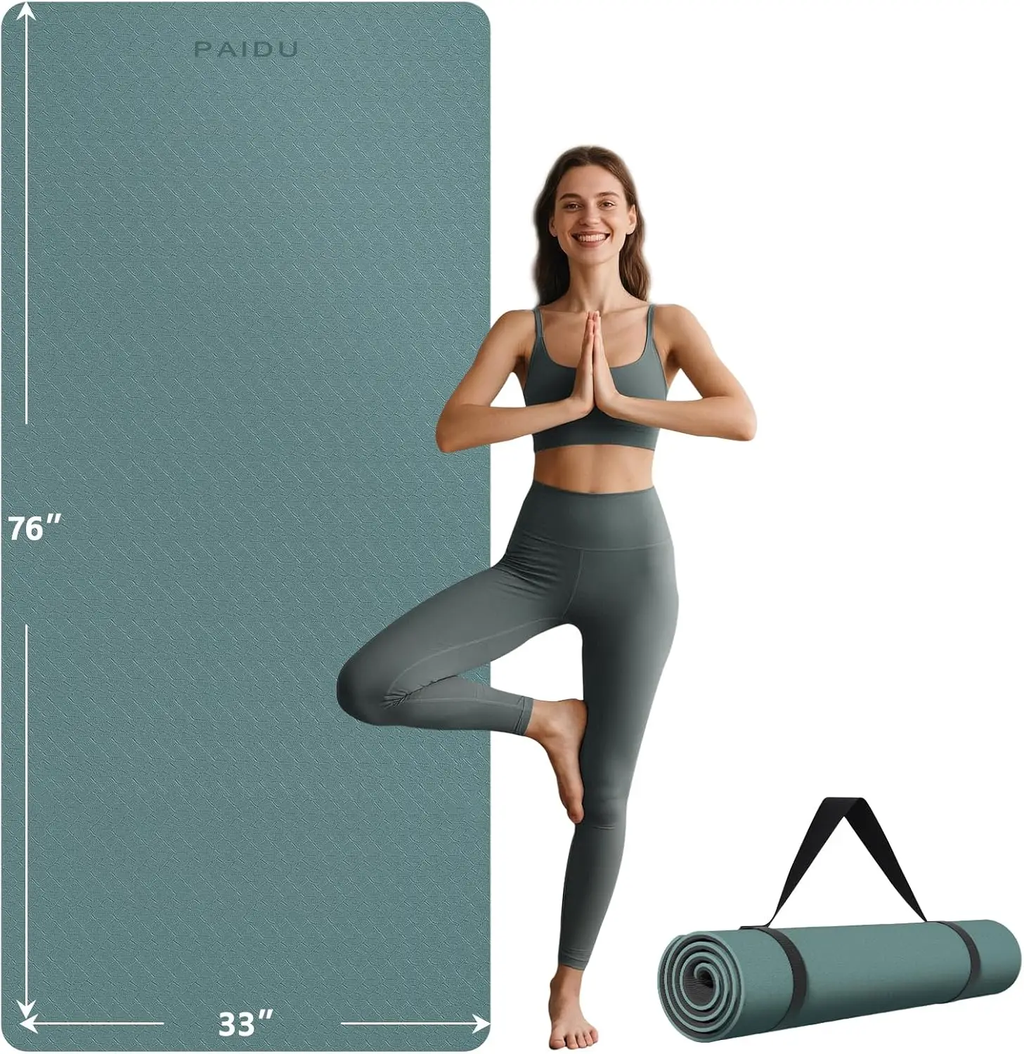 Extra Long Wide Yoga Mat 76x33x0.4 Inch Non Slip Thick Exercise Mat for Home Gym
Extra Long Wide Yoga Mat 76x33x0.4 Inch Non Slip Thick Exercise Mat for Home Gym