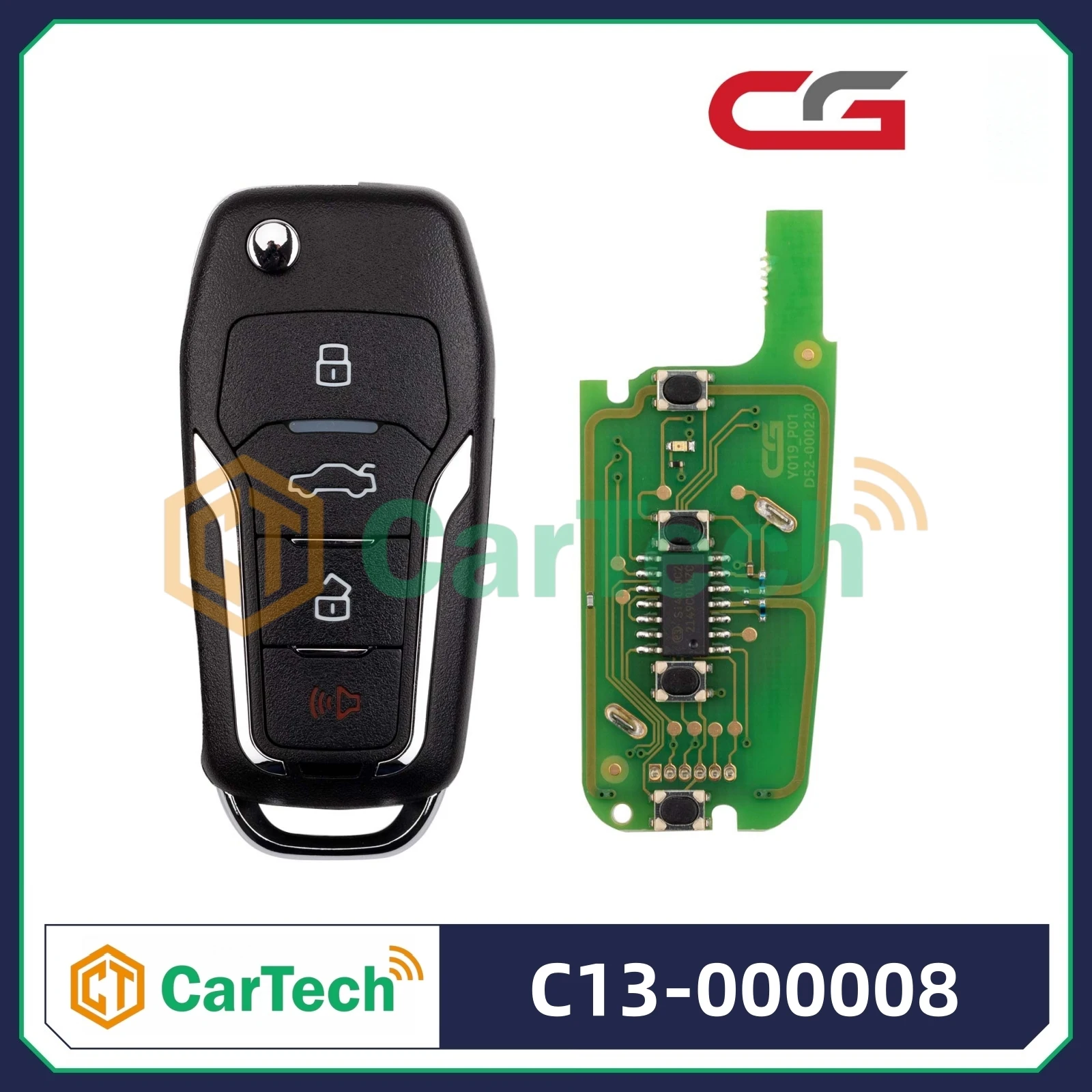 CGDI C13-000008 4 Buttons Wire Remote for FORD Style Used with CGDI K2
CGDI C13-000008 4 Buttons Wire Remote for FORD Style Used with CGDI K2