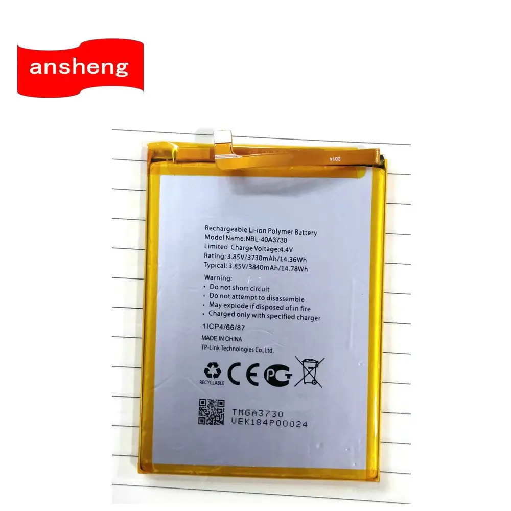 Original 3730mAh NBL-40A3730 Battery For TP-LINK Neffos C9 TP707C TP707A Smart Phone
Original 3730mAh NBL-40A3730 Battery For TP-LINK Neffos C9 TP707C TP707A Smart Phone