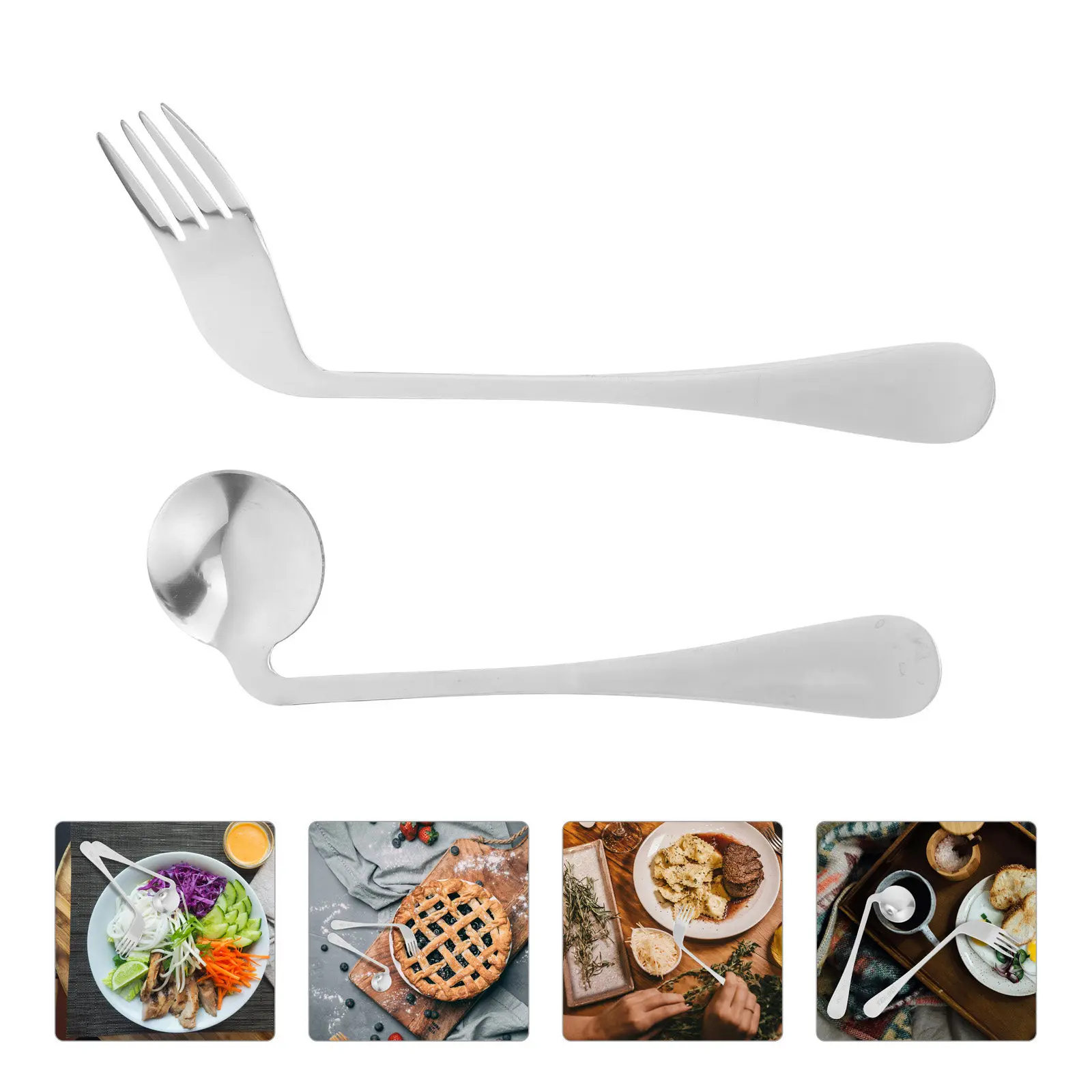 1Set Angled Eating Fork and Spoon Stainless Steel Lightweight Ergonomic Feeding Utensil for Seniors Rehabilitation Aid
1Set Angled Eating Fork and Spoon Stainless Steel Lightweight Ergonomic Feeding Utensil for Seniors Rehabilitation Aid
