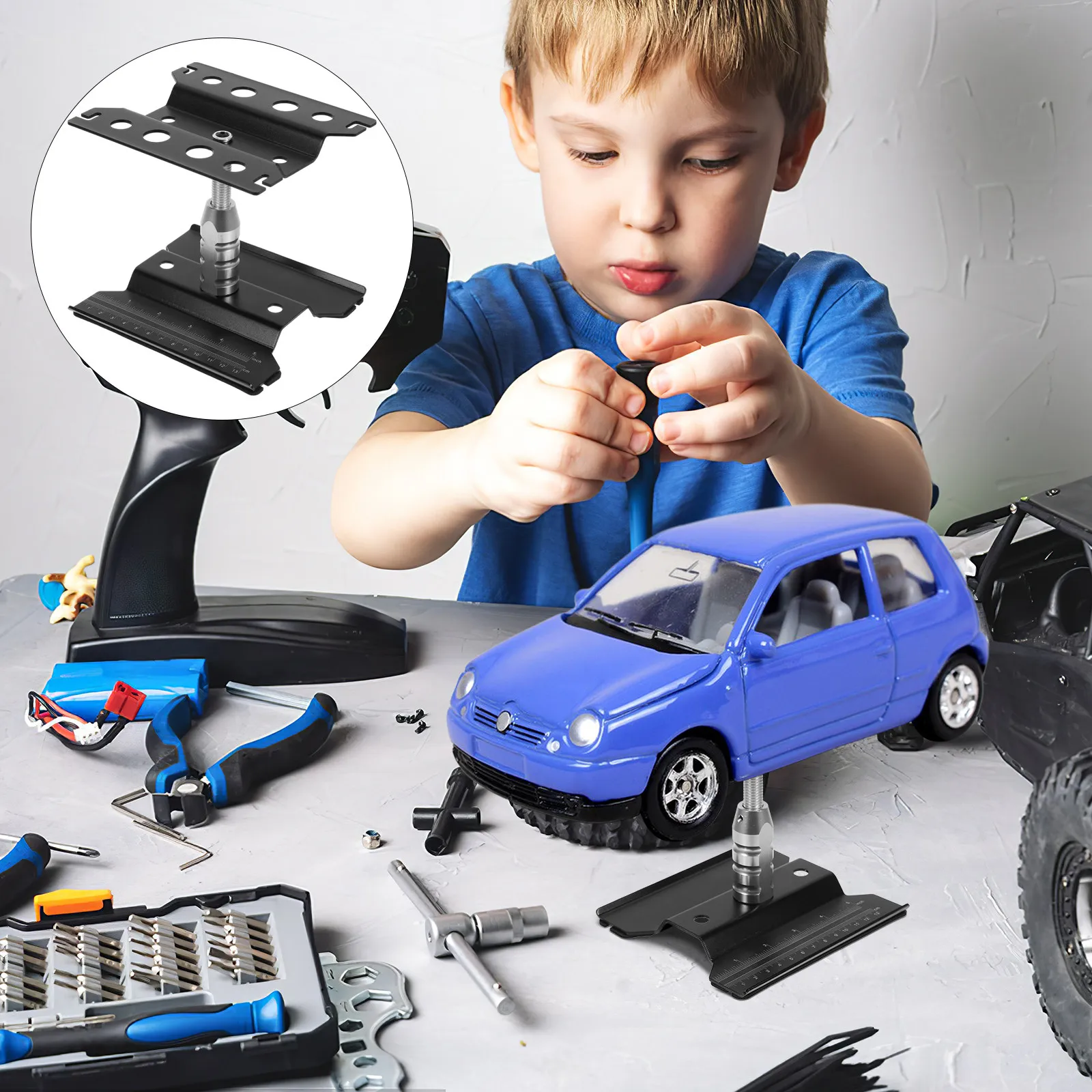 Aluminum Alloy Rc Car Work Stand Adjustable Height 360 Rotation Repair Workstation with Metric Inch Measuring Scale and Non Slip
Aluminum Alloy Rc Car Work Stand Adjustable Height 360 Rotation Repair Workstation with Metric Inch Measuring Scale and Non Slip
