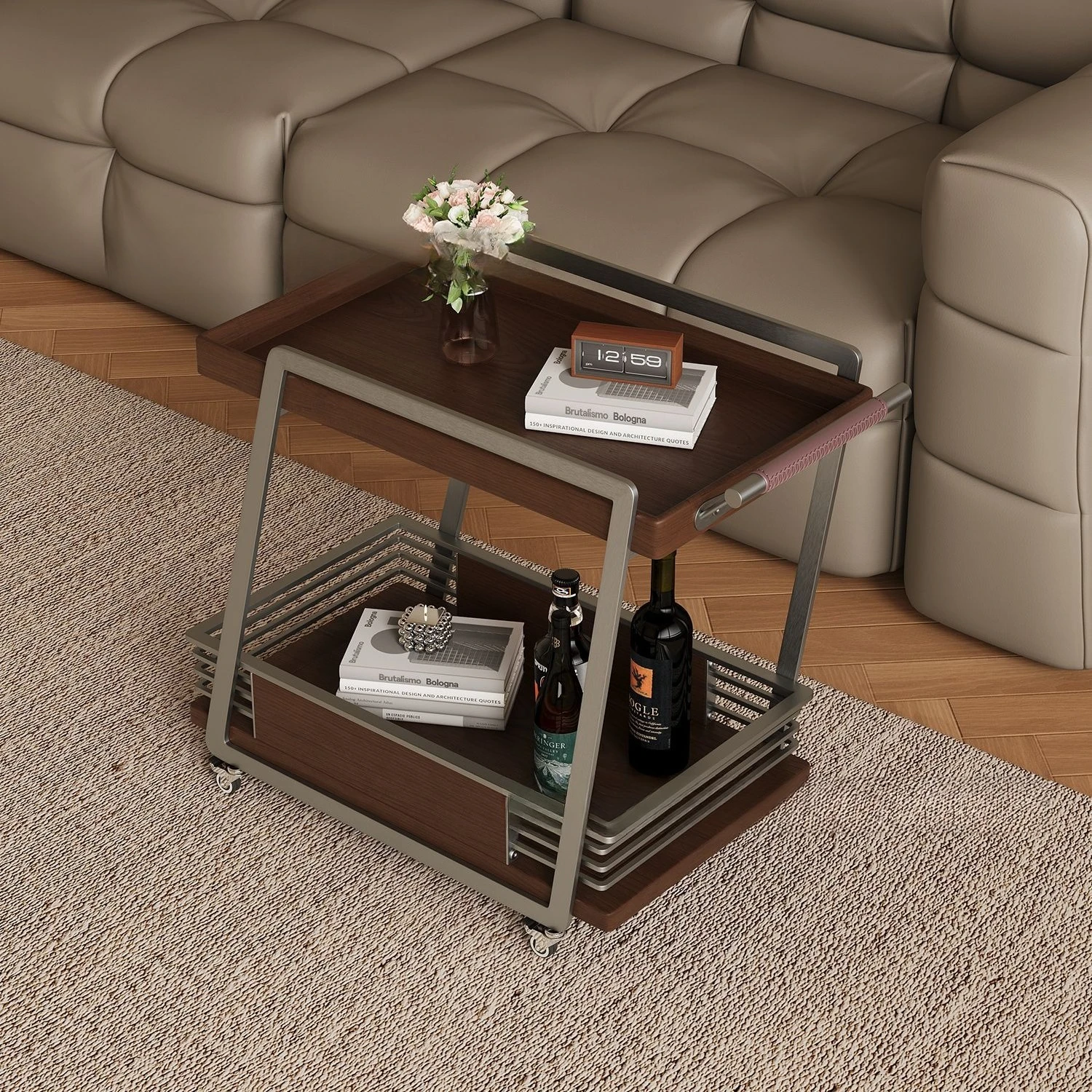 Ash wood small coffee table household living room sofa movable wheeled trolley
Ash wood small coffee table household living room sofa movable wheeled trolley