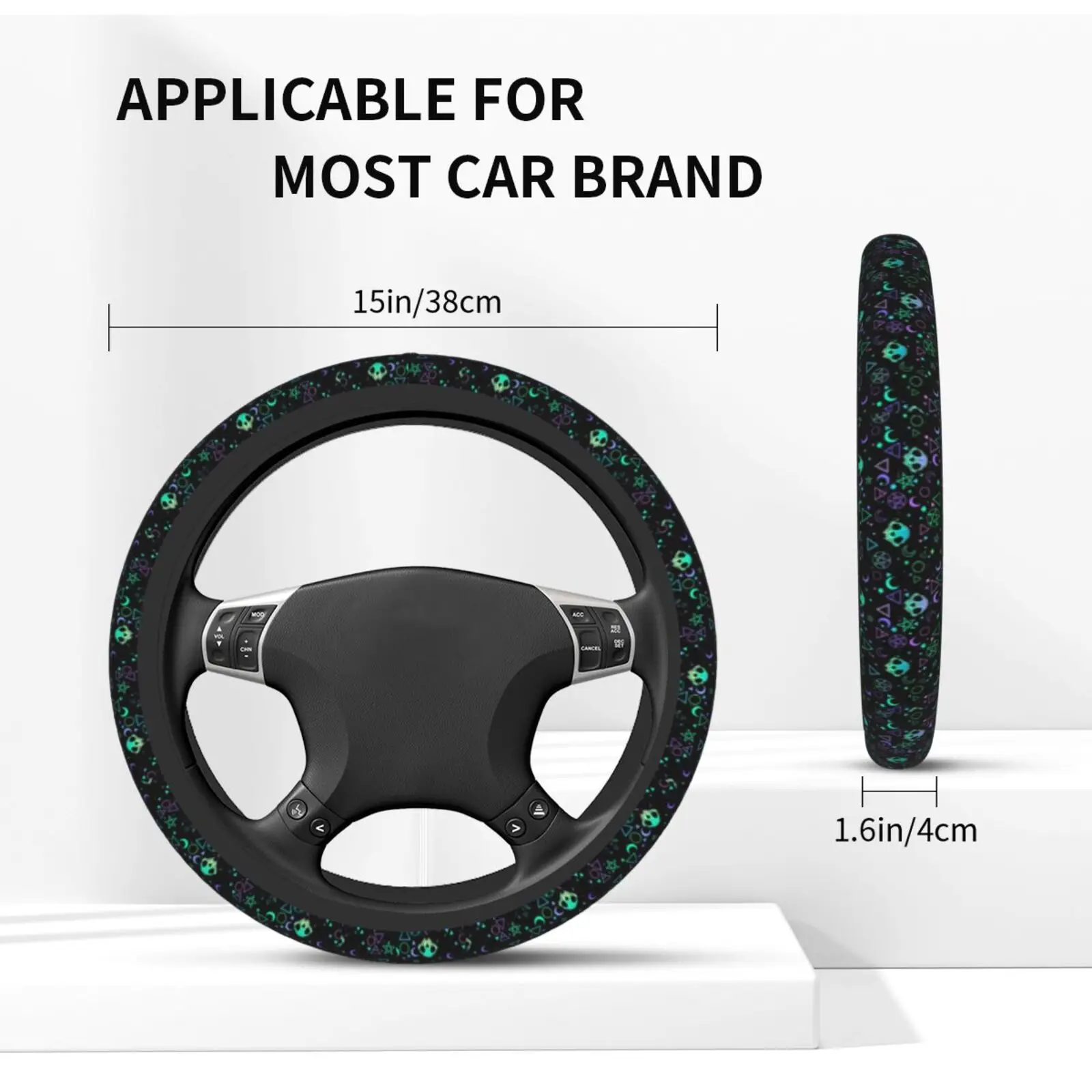Magic Skull Printed Steering Wheel Cover Automotive Accessories Universal 15 Inch Neoprene Anti Slip Sweat Absorbing
Magic Skull Printed Steering Wheel Cover Automotive Accessories Universal 15 Inch Neoprene Anti Slip Sweat Absorbing