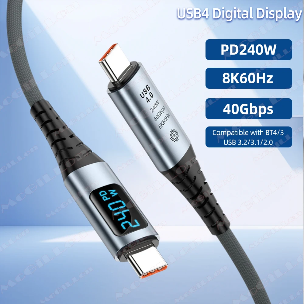 USB4.0 40Gbps Type C to Type-C Cable PD3.1 240W Blazing-Fast Charging Cable 8K@60Hz HD for iPhone PS5 Galaxy MacBook Pro Tablet
USB4.0 40Gbps Type C to Type-C Cable PD3.1 240W Blazing-Fast Charging Cable 8K@60Hz HD for iPhone PS5 Galaxy MacBook Pro Tablet
