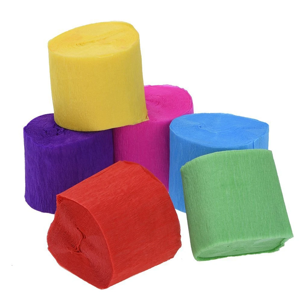 6 pcs Bright Color Non Recycled Paper Crepe Streamers for Wedding Birthday Party Decorations Summer Baby Shower
6 pcs Bright Color Non Recycled Paper Crepe Streamers for Wedding Birthday Party Decorations Summer Baby Shower