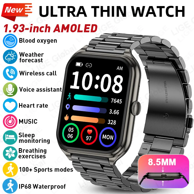 LIGE Ultra Thin Smartwatch New 8.5MM AMOLED Men Women Watch Health Monitor Waterproof Voice Assistant Bluetooth Call Smart Watch
LIGE Ultra Thin Smartwatch New 8.5MM AMOLED Men Women Watch Health Monitor Waterproof Voice Assistant Bluetooth Call Smart Watch