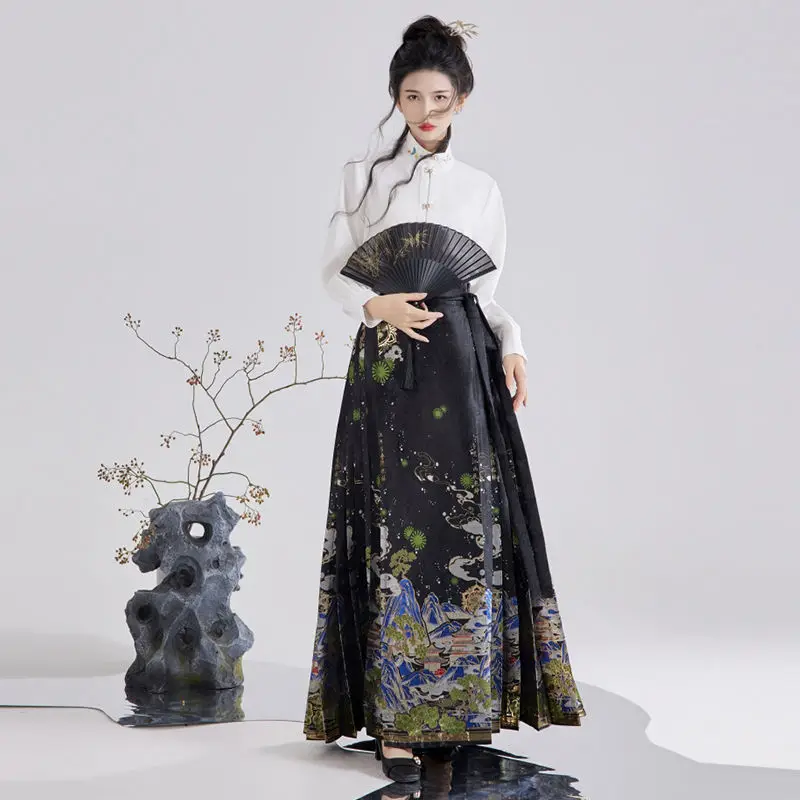 Genuine new Chinese style Ming Dynasty original woven gold imitation makeup flower horse face skirt set Hanfu female adult
Genuine new Chinese style Ming Dynasty original woven gold imitation makeup flower horse face skirt set Hanfu female adult