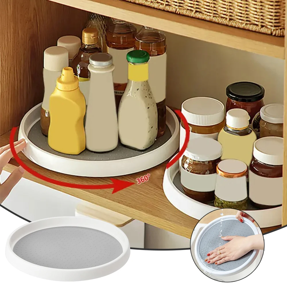 Portable Rolling Tray Kitchen Non-slip Spinning Organizer Rotating Spice Storage Shelf Round Plastic Shelf for Bathroom Cabinets
Portable Rolling Tray Kitchen Non-slip Spinning Organizer Rotating Spice Storage Shelf Round Plastic Shelf for Bathroom Cabinets