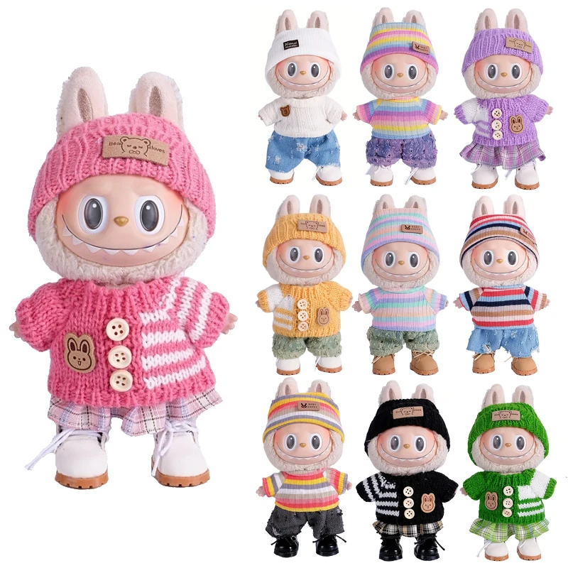 6.69inch Labubu Doll Clothes for buLabu with 3 Outfits - Stylish Fisherman Hat & Sweaters & Pants or skirt Set for 6.69inch Doll
6.69inch Labubu Doll Clothes for buLabu with 3 Outfits - Stylish Fisherman Hat & Sweaters & Pants or skirt Set for 6.69inch Doll