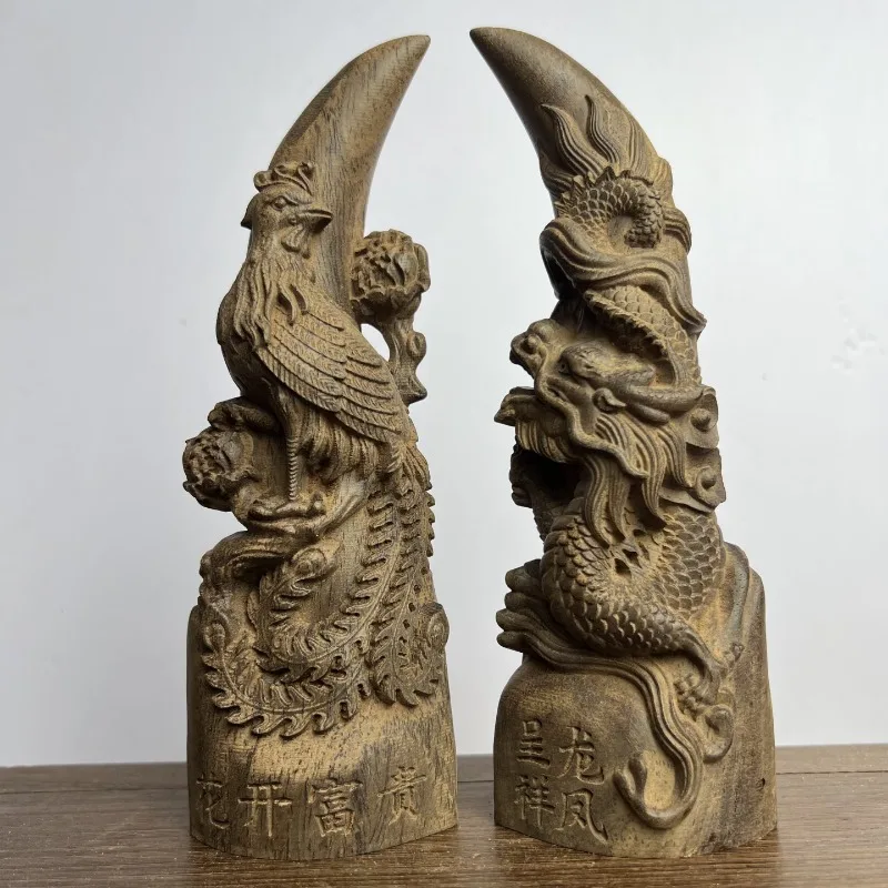Hand-Carved Agarwood Dragon & Phoenix Statue - 11.8/7.9" Feng Shui Sculpture, Wedding Gift, Home Decor, Housewarming Gift
Hand-Carved Agarwood Dragon & Phoenix Statue - 11.8/7.9" Feng Shui Sculpture, Wedding Gift, Home Decor, Housewarming Gift