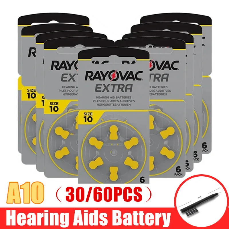 30/60PCS Hearing Aid Batteries Rayovac Extra Battery A10 10A PR70 Size 10 Zinc Air Battery For Digital Hearing Aid
30/60PCS Hearing Aid Batteries Rayovac Extra Battery A10 10A PR70 Size 10 Zinc Air Battery For Digital Hearing Aid