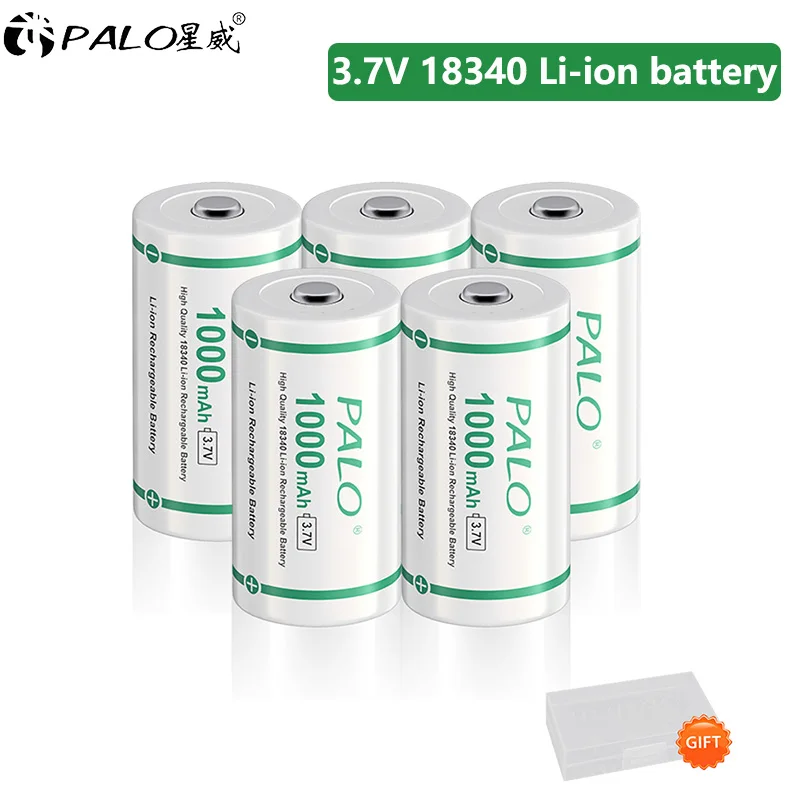 PALO 2-14pcs 18350 3.7V Lithium Battery 1000mAh 18340 Rechargeable Battery Power Cylindrical Lamps Electronic Cigarette Smoking
PALO 2-14pcs 18350 3.7V Lithium Battery 1000mAh 18340 Rechargeable Battery Power Cylindrical Lamps Electronic Cigarette Smoking