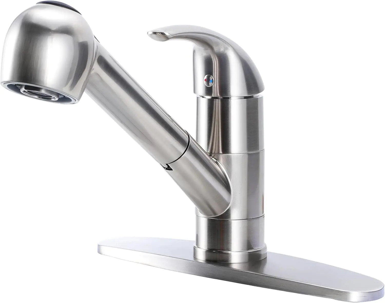 Commercial Pull-Out Kitchen Faucet, Brushed Nickel, Single Handle, Stainless Steel, with Sprayer, Single Hole
Commercial Pull-Out Kitchen Faucet, Brushed Nickel, Single Handle, Stainless Steel, with Sprayer, Single Hole