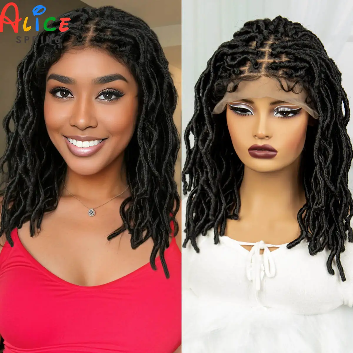 14inch Dreadlocks Braided Wigs Synthetic Lace Frontal Square Knotless Braiding Hair Wig Natural Locs Braids Wigs for Black Women
14inch Dreadlocks Braided Wigs Synthetic Lace Frontal Square Knotless Braiding Hair Wig Natural Locs Braids Wigs for Black Women