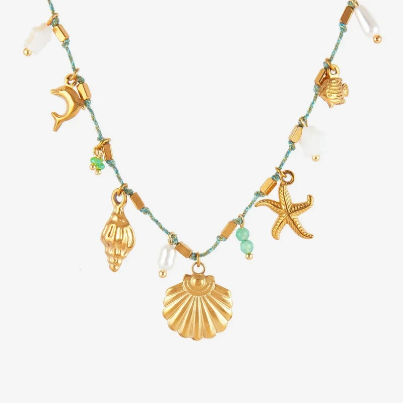Boho Beach Shell Necklace Bracelet Set Colorful Rope Conch Starfish Stainless Steel Women Summer Ocean Jewelry Gift
Boho Beach Shell Necklace Bracelet Set Colorful Rope Conch Starfish Stainless Steel Women Summer Ocean Jewelry Gift