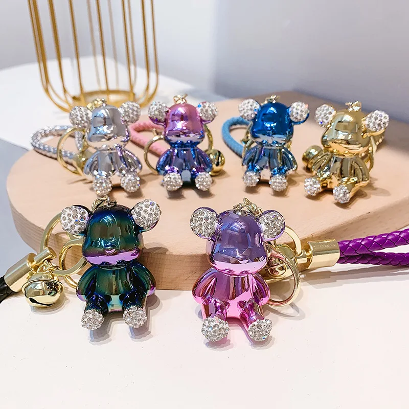 Cute Electroplated Bear Key Chain with Woven Leather Rope Pendant Animal Keychain Fashion Doll Bag Auto Key Ring For Girls Gift
Cute Electroplated Bear Key Chain with Woven Leather Rope Pendant Animal Keychain Fashion Doll Bag Auto Key Ring For Girls Gift