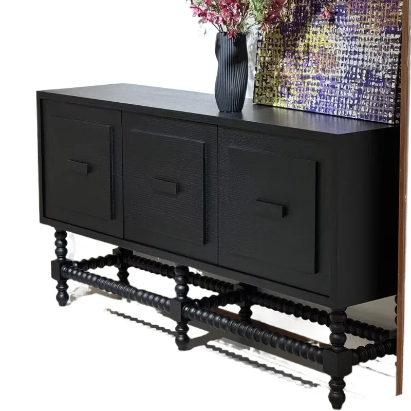 French medieval solid wood black dining side cabinet is surprised by the dead wind, and the entrance cabinet is retro engraved.
French medieval solid wood black dining side cabinet is surprised by the dead wind, and the entrance cabinet is retro engraved.