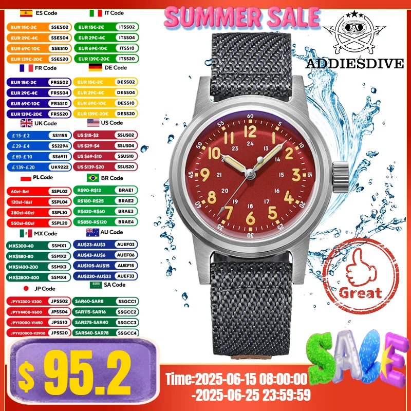 ADDIESDIVE 36mm Men Retro Watch 20Bar Waterproof Bubble Mirror Glass C3 Super Luminous Automatic Mechanical Watches reloj hombre
ADDIESDIVE 36mm Men Retro Watch 20Bar Waterproof Bubble Mirror Glass C3 Super Luminous Automatic Mechanical Watches reloj hombre
