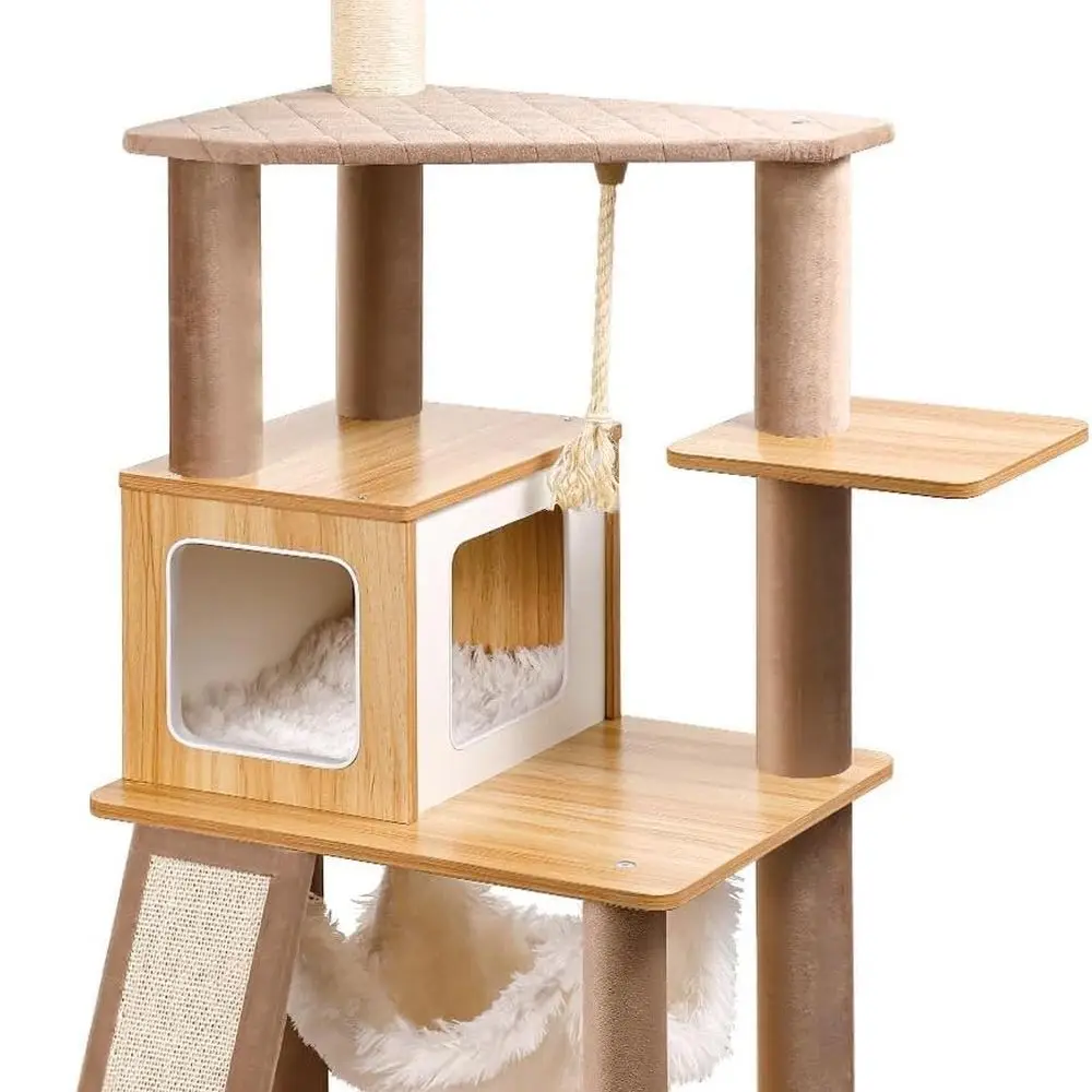 Indoor Cat Tree Tower with Plush Lounge, Condos, Hammock, Scratching Posts, Classic Furniture
Indoor Cat Tree Tower with Plush Lounge, Condos, Hammock, Scratching Posts, Classic Furniture