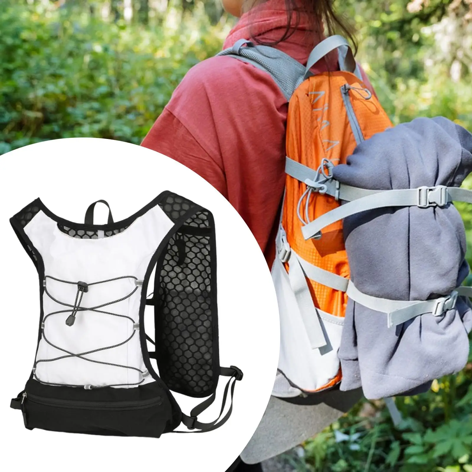 Adjustable Hydration Vest Comfortable Breathable Runner Rucksack with Reflective Strips for Camping Climbing Trail
Adjustable Hydration Vest Comfortable Breathable Runner Rucksack with Reflective Strips for Camping Climbing Trail