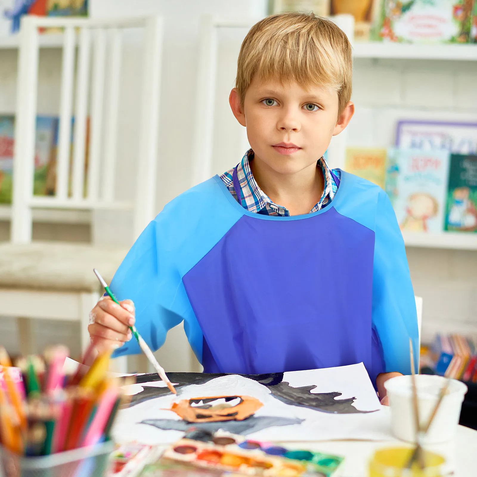 Водонепроницаемый художественный халат с длинными рукавами, фартук для рисования, машинная стирка, застежка для легкой очистки
Водонепроницаемый художественный халат с длинными рукавами, фартук для рисования, машинная стирка, застежка для легкой очистки