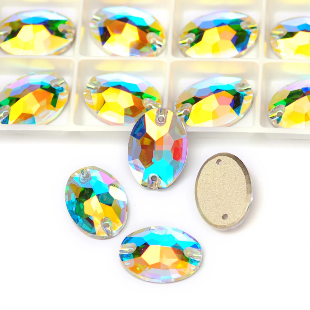 Crystal AB Oval Sew On Rhinestone Flat back Glass Beads for Dress Strass for Sewing Embellishment Applique for Clothing DIY
Crystal AB Oval Sew On Rhinestone Flat back Glass Beads for Dress Strass for Sewing Embellishment Applique for Clothing DIY