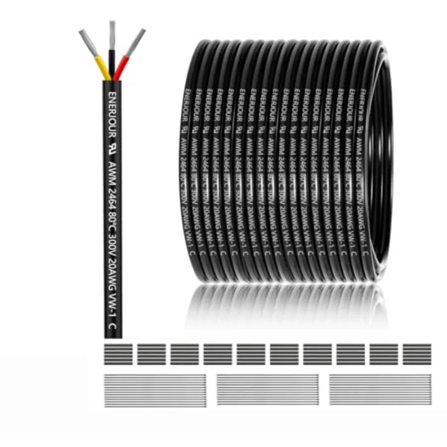 20 Gauge 3 Conductor Electrical Wire 200Feet UL 2464 20 AWG 3 Wire Cable Tinned Copper PVC Stranded 20/3 Core Wire for LED Ligh
20 Gauge 3 Conductor Electrical Wire 200Feet UL 2464 20 AWG 3 Wire Cable Tinned Copper PVC Stranded 20/3 Core Wire for LED Ligh
