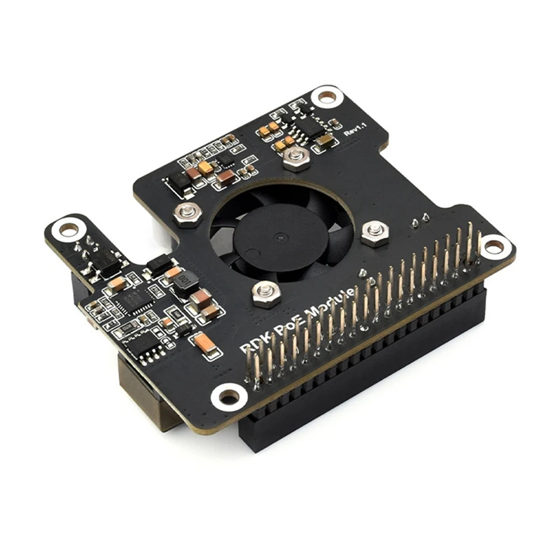 RDK X5 Poe Module Power Over Ethernet Expansion Board IEEE 802.3Af/At Onboard Cooling Fan For D-Robotics RDK X5
RDK X5 Poe Module Power Over Ethernet Expansion Board IEEE 802.3Af/At Onboard Cooling Fan For D-Robotics RDK X5