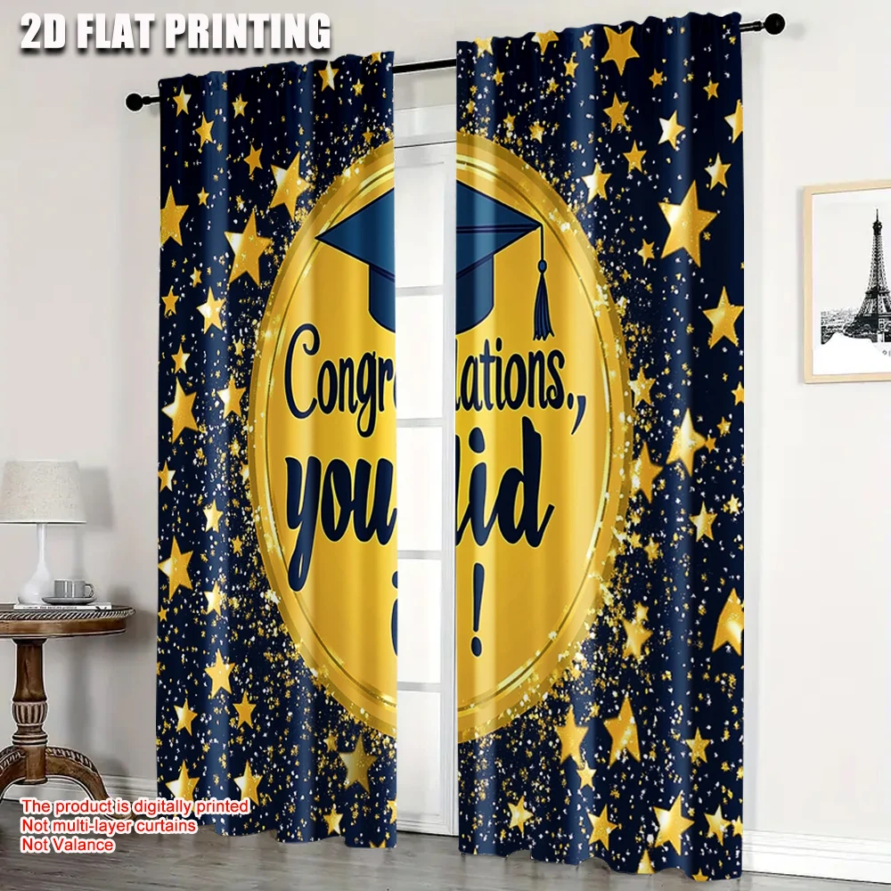 2pcs, Curtains 2D plane printing Graduates Polyester Easy Install (without rod) Home Decor Ldeal for Various Room Types
2pcs, Curtains 2D plane printing Graduates Polyester Easy Install (without rod) Home Decor Ldeal for Various Room Types