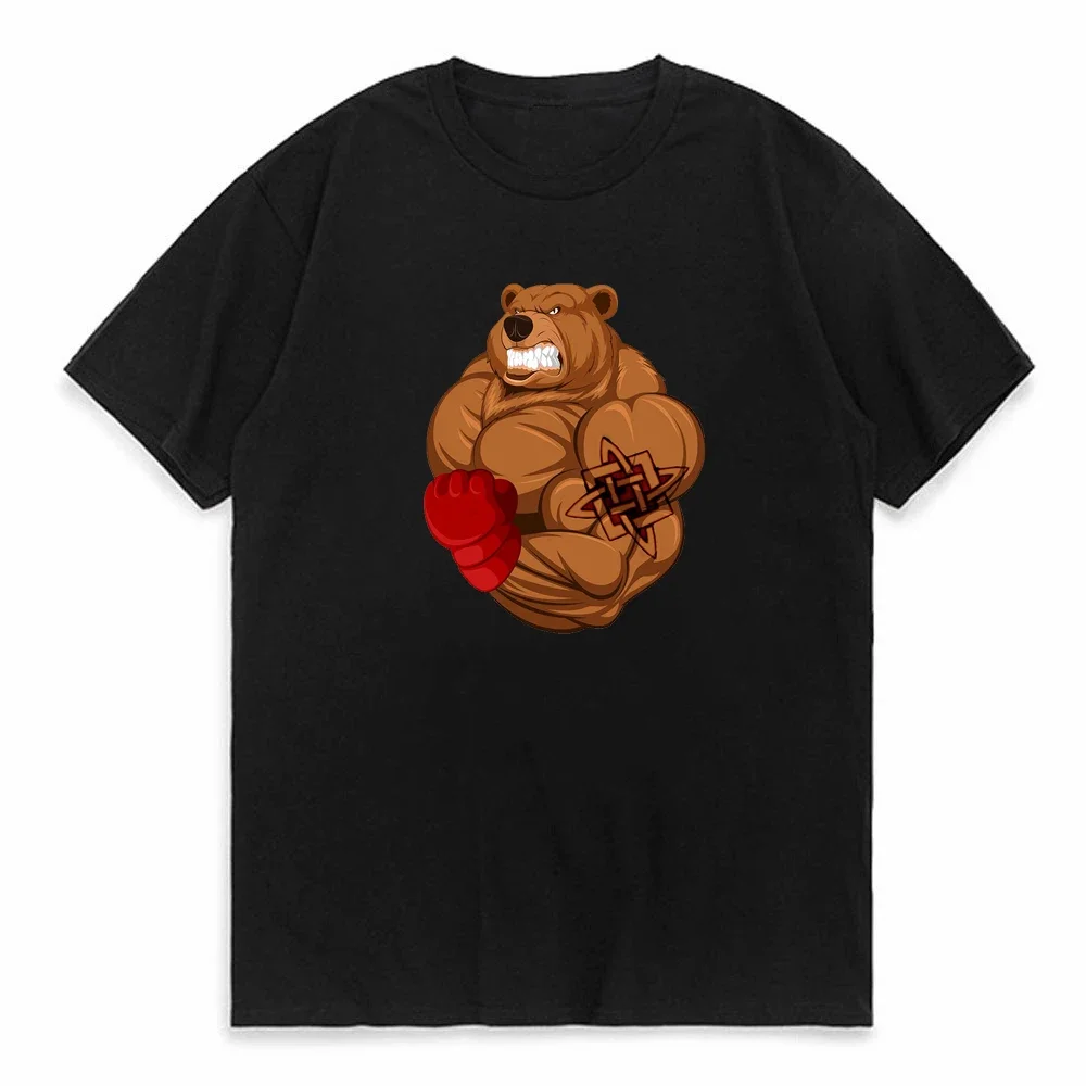 Cartoon Bear Muscle training Men's T Shirts summer Funny rune Man Round Neck Clothing Woman Clothes Funny Letter Print Tees
Cartoon Bear Muscle training Men's T Shirts summer Funny rune Man Round Neck Clothing Woman Clothes Funny Letter Print Tees