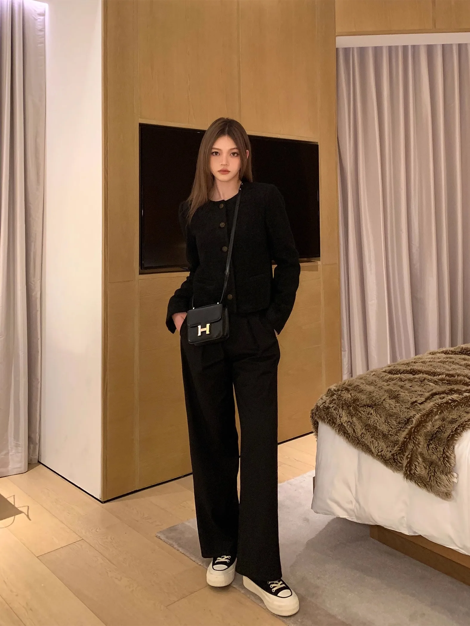 EU IIWAN Classic High Waist Wide Leg Pants Bla Casual Trousers for Women Commute Sle Polyester Blend Straight Cut
EU IIWAN Classic High Waist Wide Leg Pants Bla Casual Trousers for Women Commute Sle Polyester Blend Straight Cut