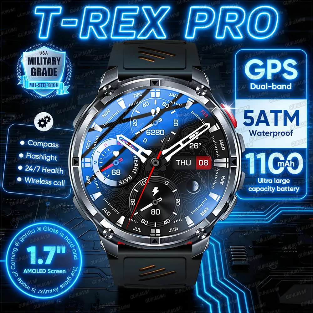 2026 Новые военные смарт-часы с батареей 1100 мАч, 5 АТМ, водонепроницаемый тактический фонарик, беспроводной вызов, мужские GPS спортивные трекеры, умные часы
2026 Новые военные смарт-часы с батареей 1100 мАч, 5 АТМ, водонепроницаемый тактический фонарик, беспроводной вызов, мужские GPS спортивные трекеры, умные часы