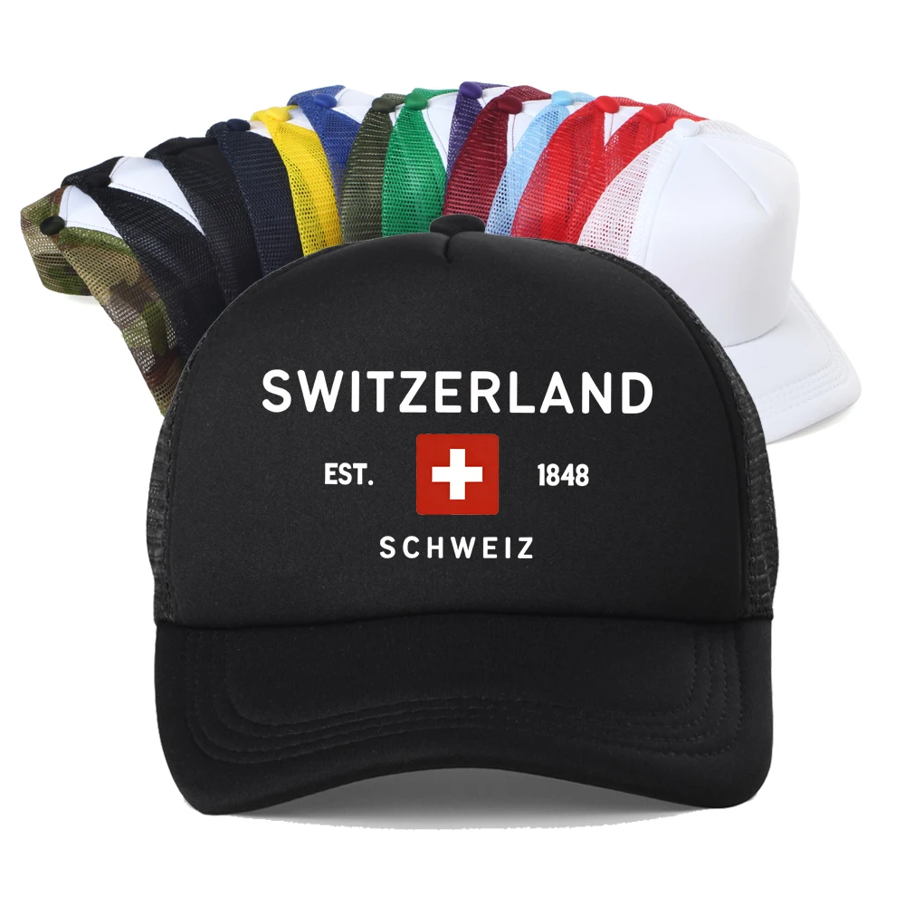 Switzerland Swiss Flag 1848 Pattern Printed Mesh Baseball Cap Summer Breathable Trucker Adjustable Snapback Hat
Switzerland Swiss Flag 1848 Pattern Printed Mesh Baseball Cap Summer Breathable Trucker Adjustable Snapback Hat