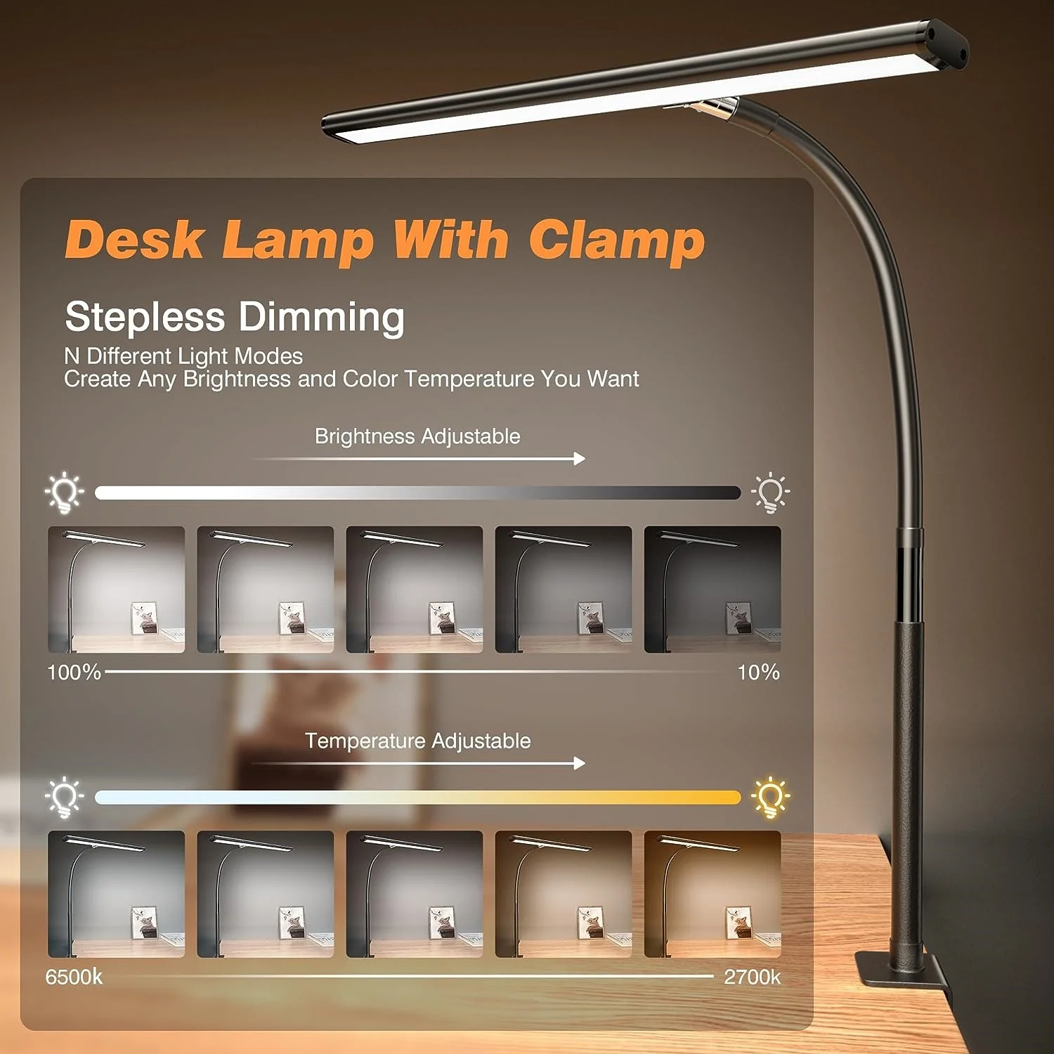 LED Desk Lamp for Office Home - Eye-Caring Architect Task Lamp Flexible Gooseneck Clamp Light Workbench Drafting Reading Study
LED Desk Lamp for Office Home - Eye-Caring Architect Task Lamp Flexible Gooseneck Clamp Light Workbench Drafting Reading Study