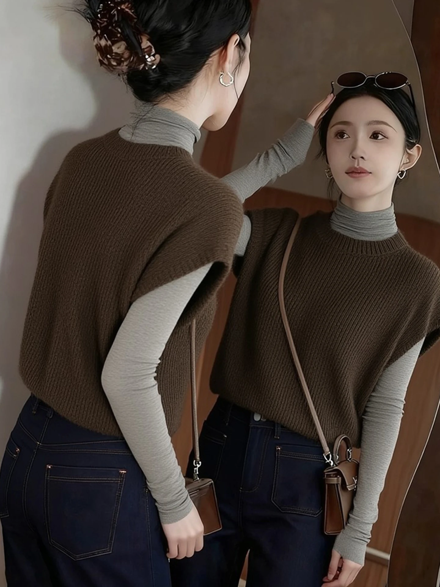 Retro Anti-Aging Sleeveless Outerwear Commute Style Women's Vest Casual Early Spring Fashionable Jacket Poetess Lin Brand
Retro Anti-Aging Sleeveless Outerwear Commute Style Women's Vest Casual Early Spring Fashionable Jacket Poetess Lin Brand