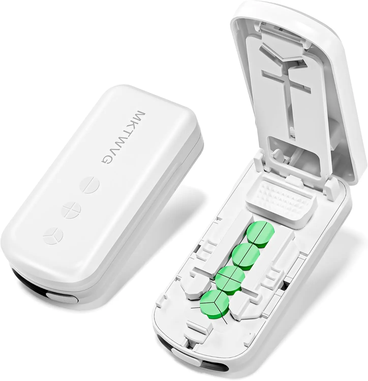 Pill Cutter for Small Pills, Splitter for Tiny Pills - Cuts into 1/2, 1/3, 1/4 - Portable Easy-Grip Design
Pill Cutter for Small Pills, Splitter for Tiny Pills - Cuts into 1/2, 1/3, 1/4 - Portable Easy-Grip Design