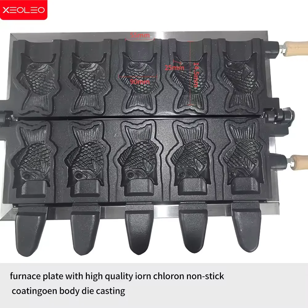 XEOLEO 5 Pcs Fish Shaped Waffle Maker Machine Mold 5PCS Open Mouth Taiyaki Machine Plate/Part
XEOLEO 5 Pcs Fish Shaped Waffle Maker Machine Mold 5PCS Open Mouth Taiyaki Machine Plate/Part