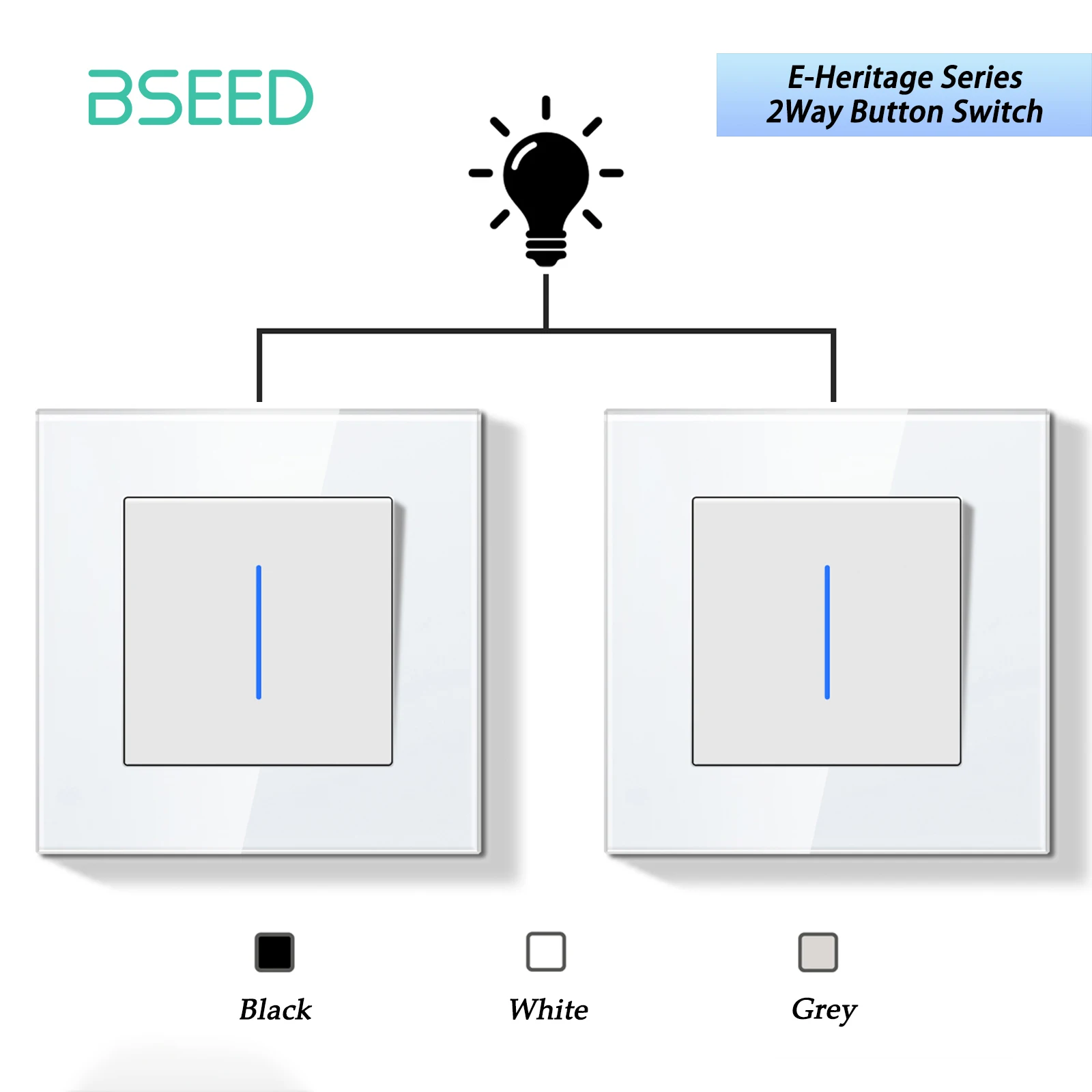 BSEED E Series Mechanical Button Switch 1/2Gang 2Way Wall Light Switch Glass Panel Switch With LED Indicator for Stairs 250V
BSEED E Series Mechanical Button Switch 1/2Gang 2Way Wall Light Switch Glass Panel Switch With LED Indicator for Stairs 250V
