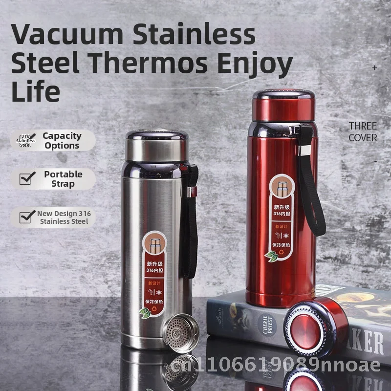 Portable Thermos Cup with Handle And Strap 316 Stainless Steel Large Capacity Vacuum Insulated Water Bottle for Car Star Pot
Portable Thermos Cup with Handle And Strap 316 Stainless Steel Large Capacity Vacuum Insulated Water Bottle for Car Star Pot
