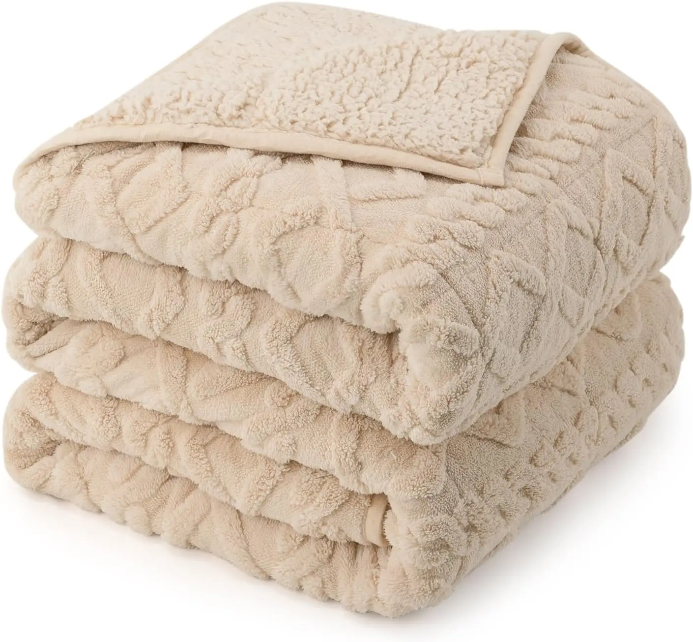 Queen Size Weighted Blanket 15lbs, Soft Jacquard Sherpa for Sleep, Cozy Winter Bedding Beige 60x80
Queen Size Weighted Blanket 15lbs, Soft Jacquard Sherpa for Sleep, Cozy Winter Bedding Beige 60x80