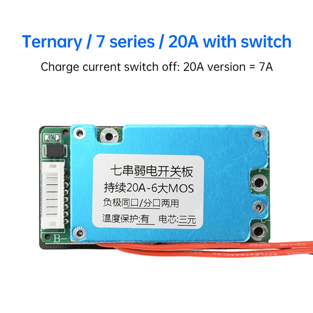 7S 29.4V Ternary Lithium Battery Protection Board with discharge current temperature control weak current switch 20A Dual-use
7S 29.4V Ternary Lithium Battery Protection Board with discharge current temperature control weak current switch 20A Dual-use