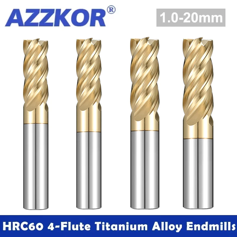 AZZKOR 4-Flute Tungsten Steel Milling Cutter Titanium Alloy Special Unequal Divided Edge Spiral End Mill CNC Machining Center
AZZKOR 4-Flute Tungsten Steel Milling Cutter Titanium Alloy Special Unequal Divided Edge Spiral End Mill CNC Machining Center