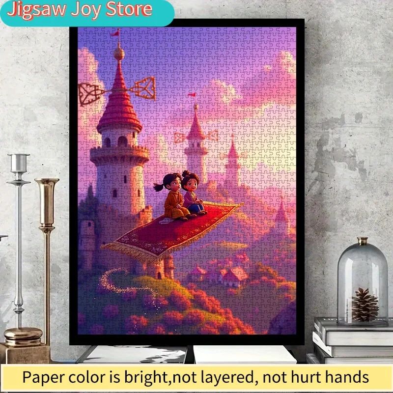 Disney DIY Paper Puzzle - Enchanted Fairy Tale Castle & Sailing Carpet Scene, High-Quality White Card Material, Ideal for Fam
Disney DIY Paper Puzzle - Enchanted Fairy Tale Castle & Sailing Carpet Scene, High-Quality White Card Material, Ideal for Fam