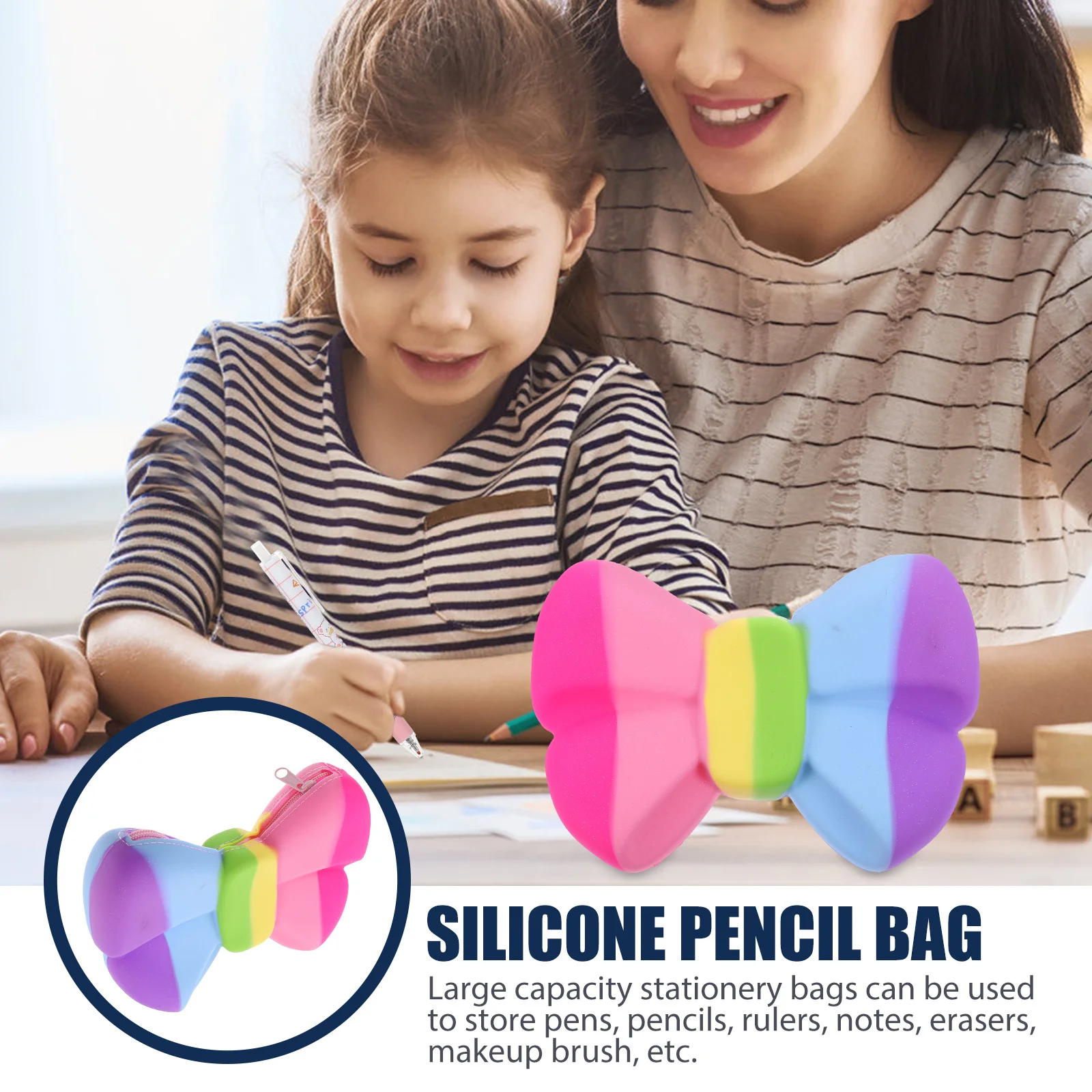 Colorful Silicone Pencil Bag Lightweight Bowknot Design Smooth Zipper Portable Pen Organizer for Girls Women Students Cute
Colorful Silicone Pencil Bag Lightweight Bowknot Design Smooth Zipper Portable Pen Organizer for Girls Women Students Cute